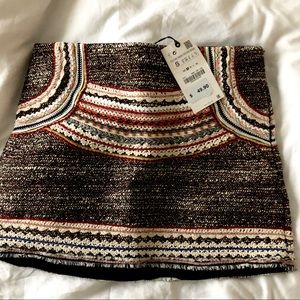 Zara Skirts - Zara tweed striped crotchet miniskirt- small NWT Zara Skirts - Zara tweed striped crotchet miniskirt- small NWT
